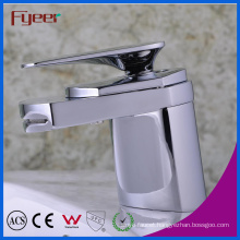 Fyeer Simple Graceful Short Spray Waterfall Bathroom Chrome Faucet Hot&Cold Water Mixer Tap